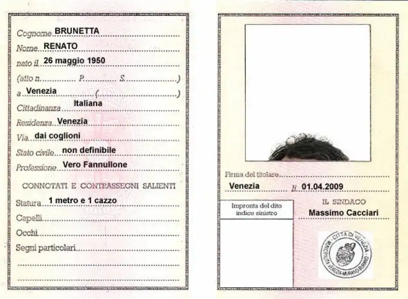 Carta Identita Brunetta