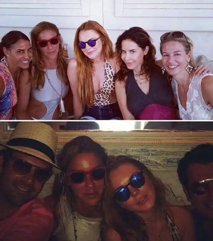 linsay lohan con amici a mykonos