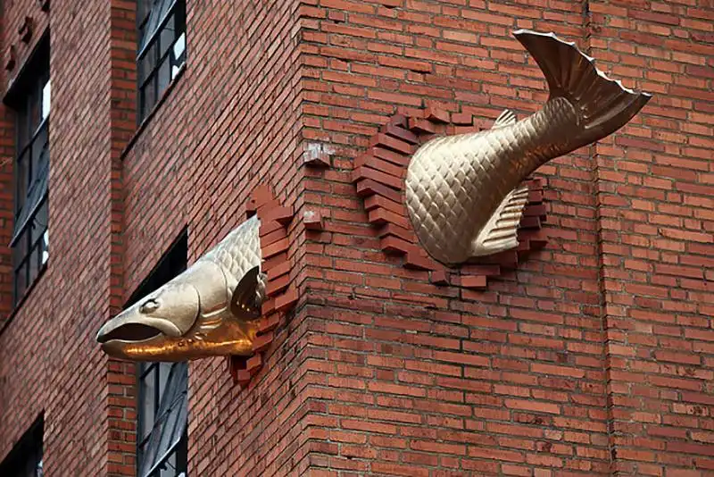 salmon sculpture, a portland in oregon