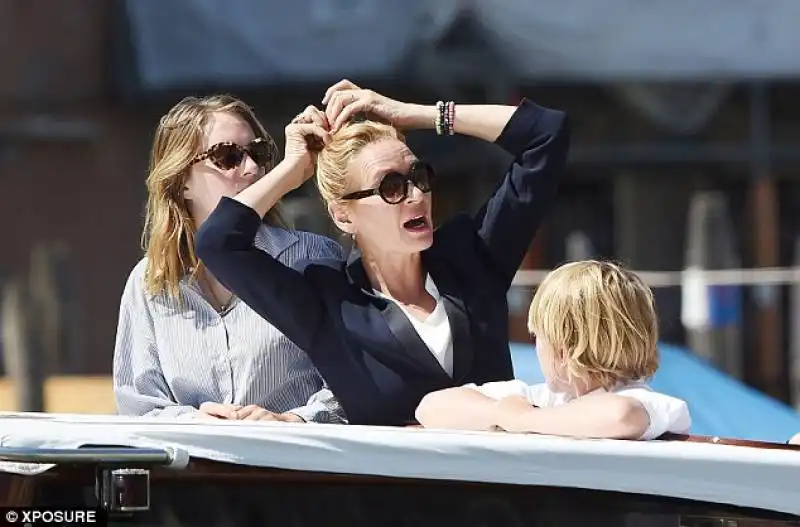 UMA THURMAN A VENEZIA CON I FIGLI