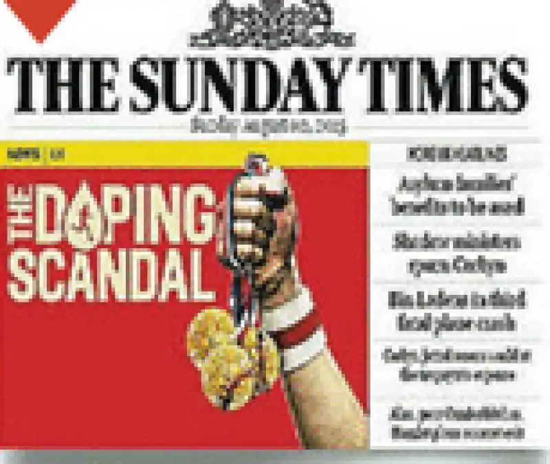 ATLETICA DOPING SUNDAY TIMES