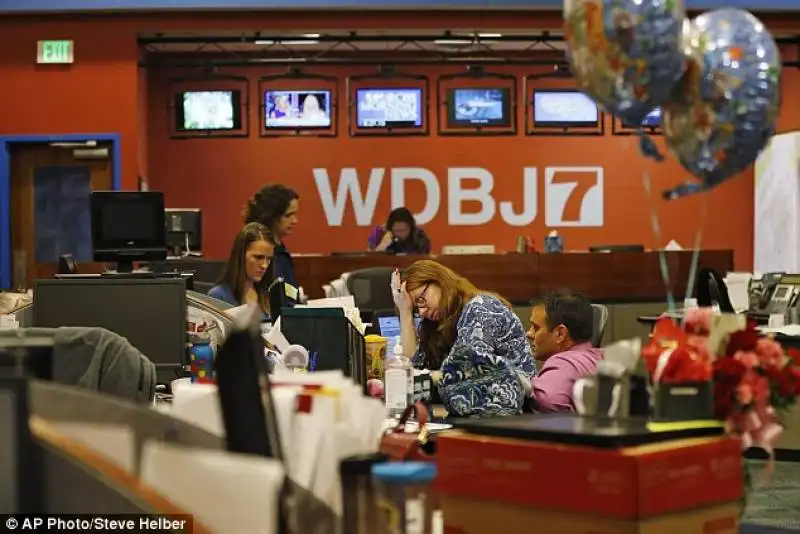 la redazione della tv wdbj7 dopo la morte dei due giornalisti