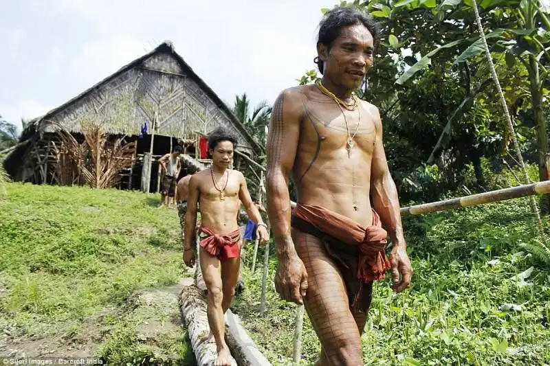 tribu mentawai di sumatra   indonesia