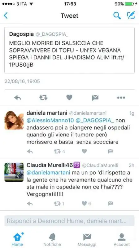 cosa pensa daniela martani dei carnivori