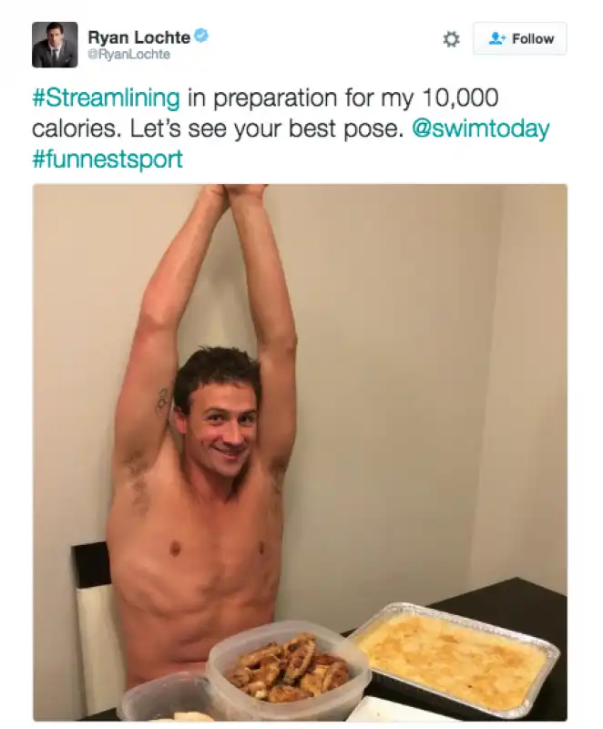 il pasto di ryan lochte