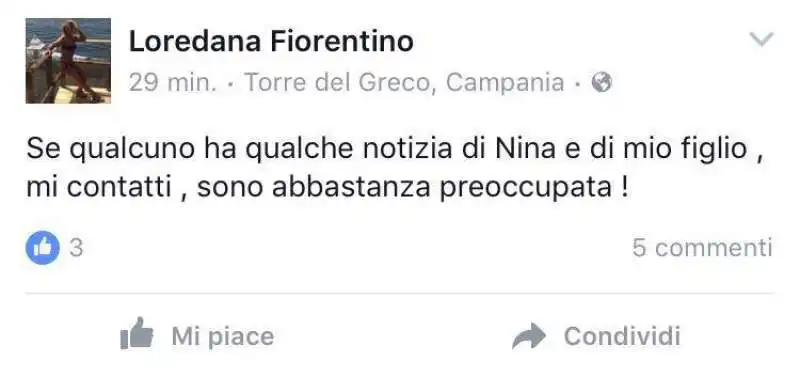 IL POST DELLA MAMMA DI LUIGI FAVOLOSO SU LUI E NINA MORIC