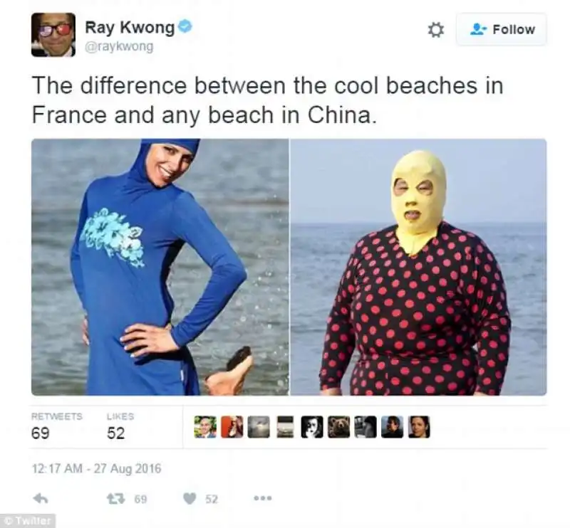 la differenza fra le spiagge cinesi e quelle francesi