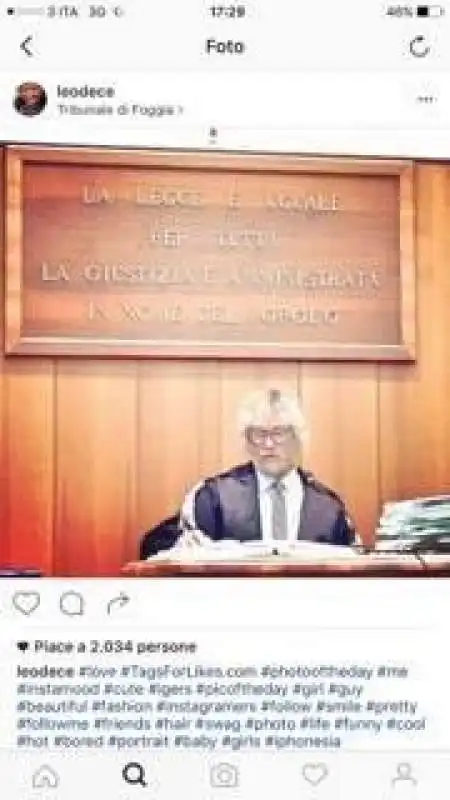 TRANI A GO-GO: Leonardo Di Cesare in aula