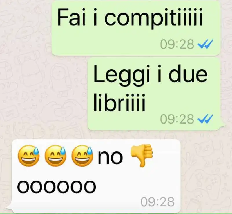 i messaggi di leonardo pieraccioni e la figlia