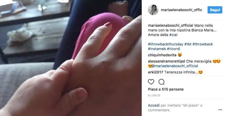 MARIA ELENA BOSCHI CON LA NIPOTINA