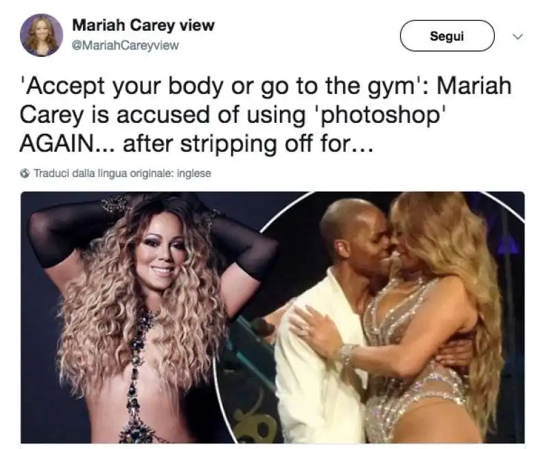 MARIAH CAREY ACCETTA IL TUO CORPO O VAI IN PALESTRA