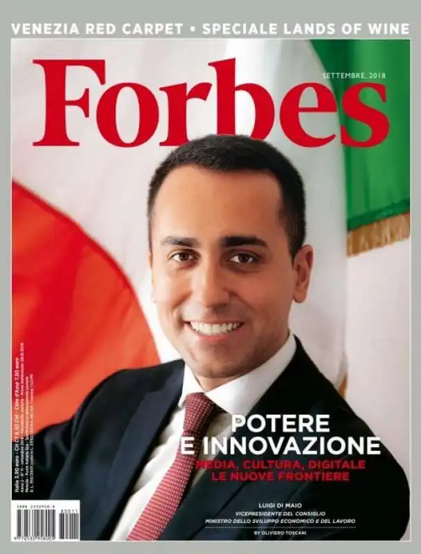 di maio su forbes con foto di oliviero toscani