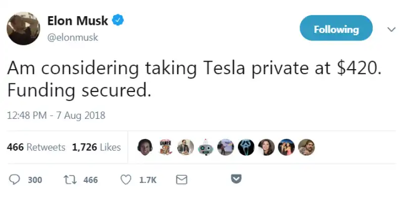 ELON MUSK TESLA PRIVATA