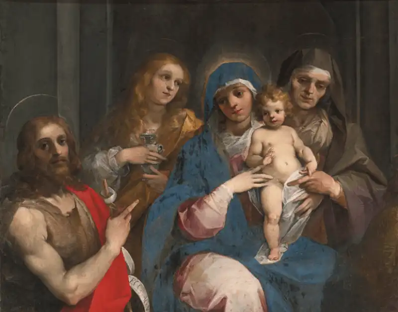 madonna con il gesu, giovanni il battista maria maddalena e sant'anna di giuseppe cisari