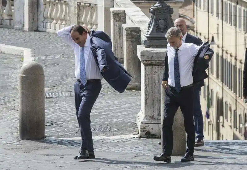 andrea marcucci e graziano delrio arrivano al quirinale