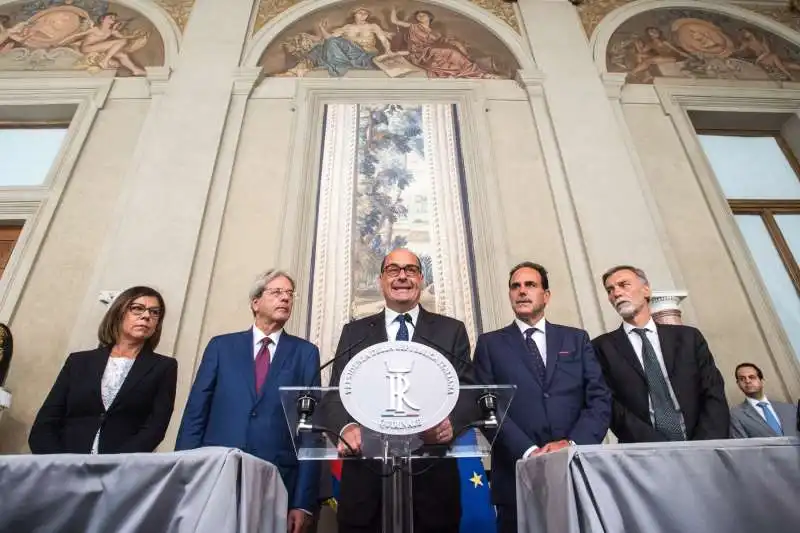 consultazioni   la delegazione del pd   paola de micheli paolo gentiloni nicola zingaretti andrea marcucci graziano delrio 1