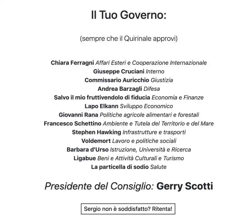 generatore automatico di governi 11