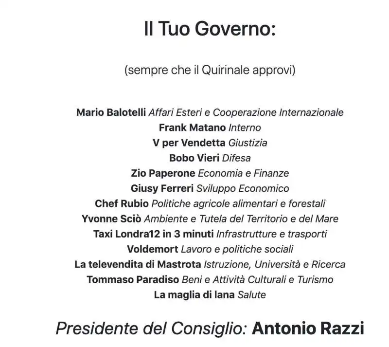 generatore automatico di governi 3