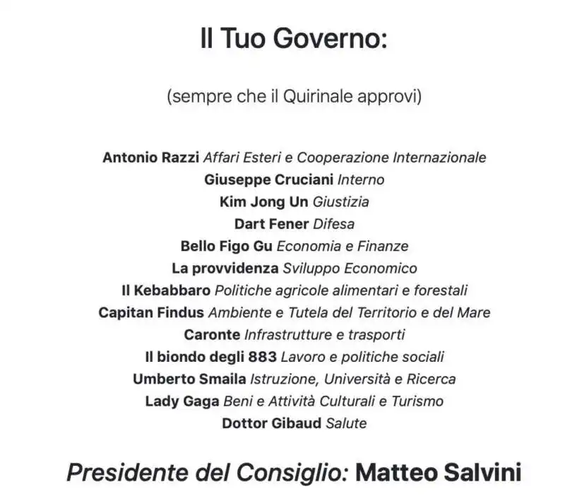 generatore automatico di governi 6