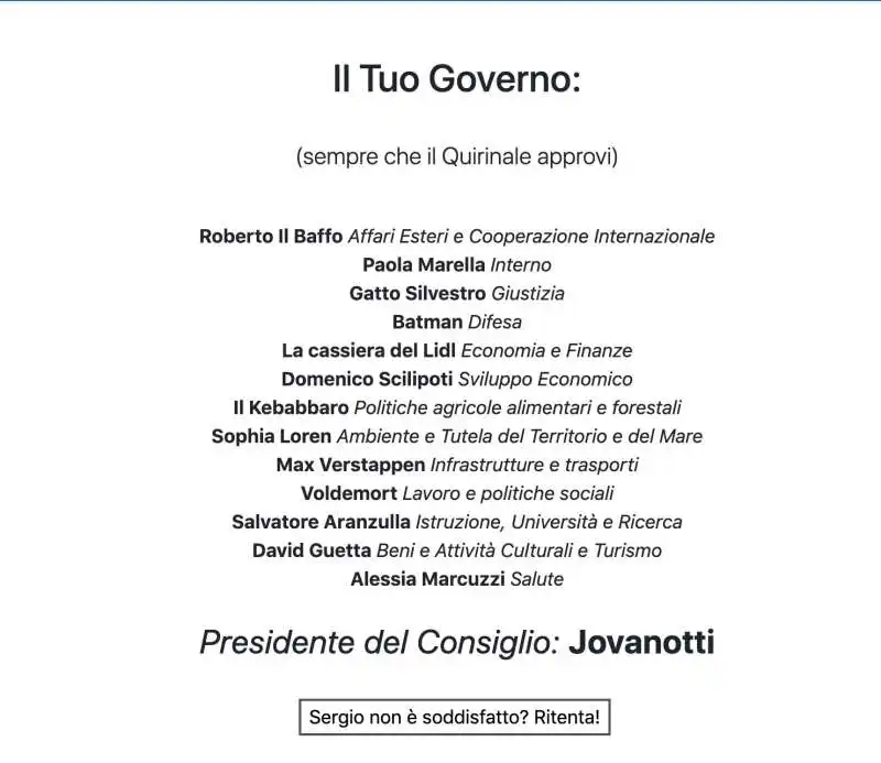 generatore automatico di governi 9