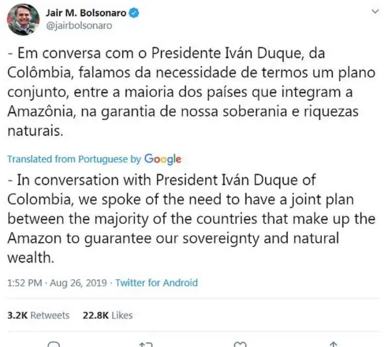 i tweet di jair bolsonaro 2