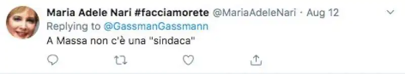 i tweet in cui si ricorda a gassmann che il sindaco e' uomo 4