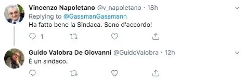 i tweet in cui si ricorda a gassmann che il sindaco e' uomo 6