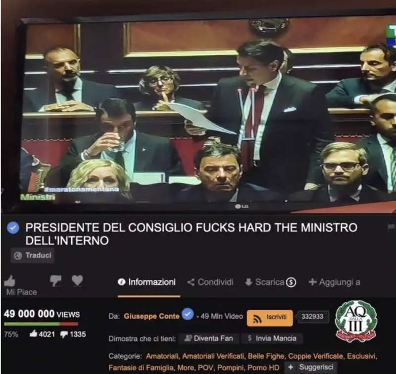 il discorso di conte in senato come un video su youporn