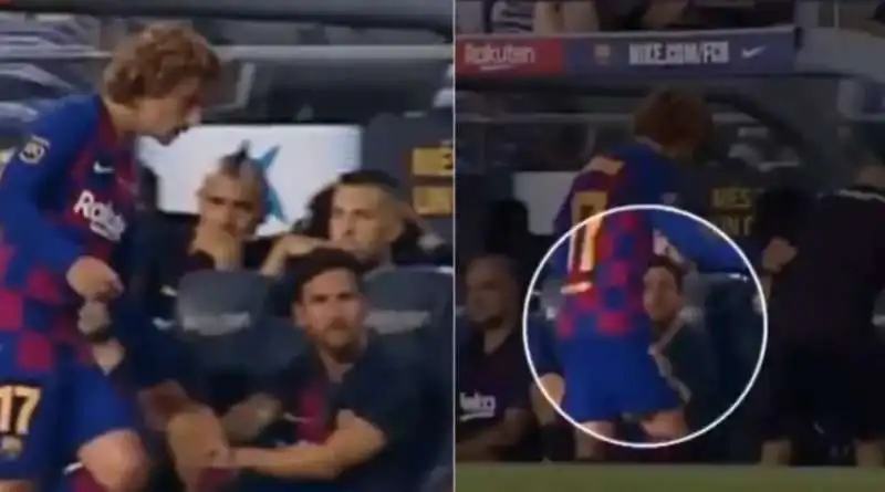 leo messi si rifiuta di dare la mano ad antoine griezmann