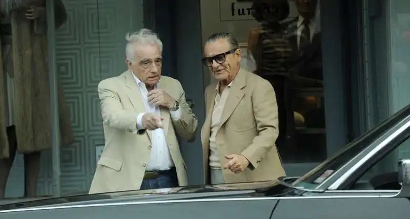 martin scorsese e joe pesci sul set di the irishman