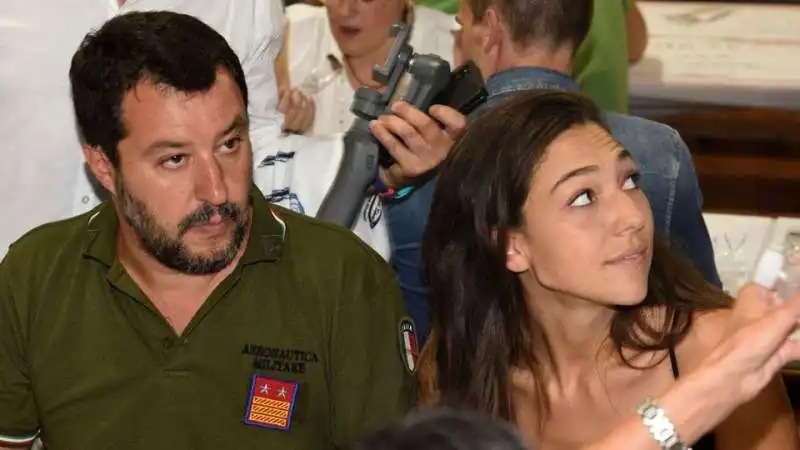 matteo salvini con francesca verdini alla festa della lega di conselve 2