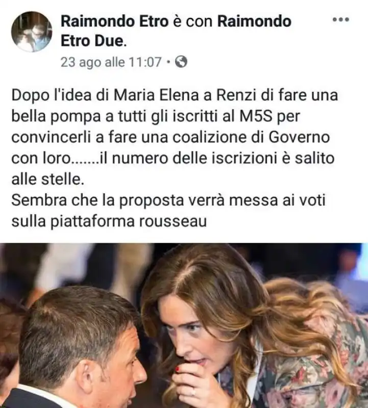 raimondo etro su maria elena boschi 