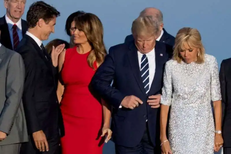 trudeau melania trump donald brigitte macron