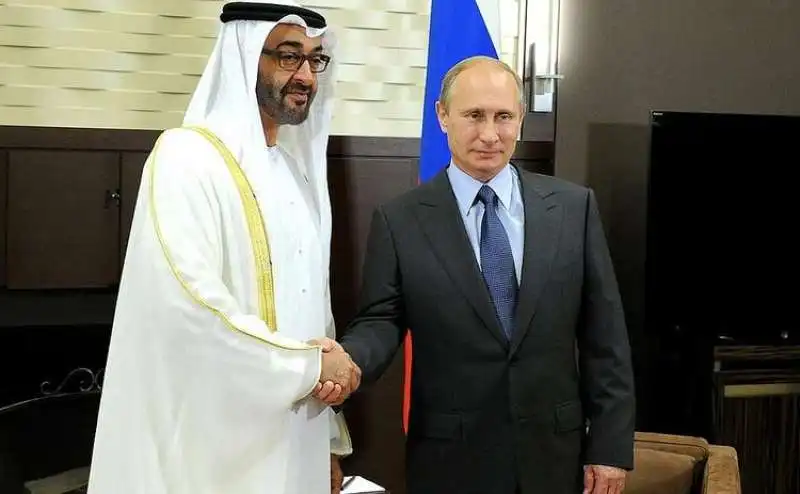 vladimir putin con lo sceicco mohamed bin zayed al nahyan