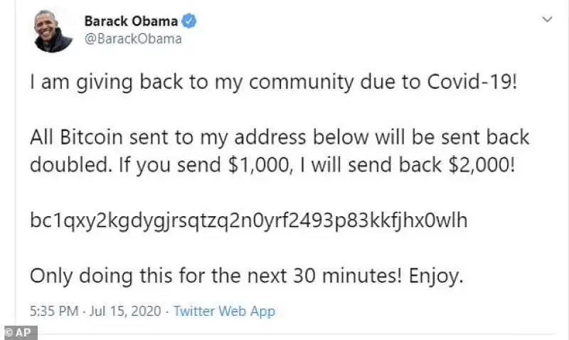 account twitter di barack obama hackerato 