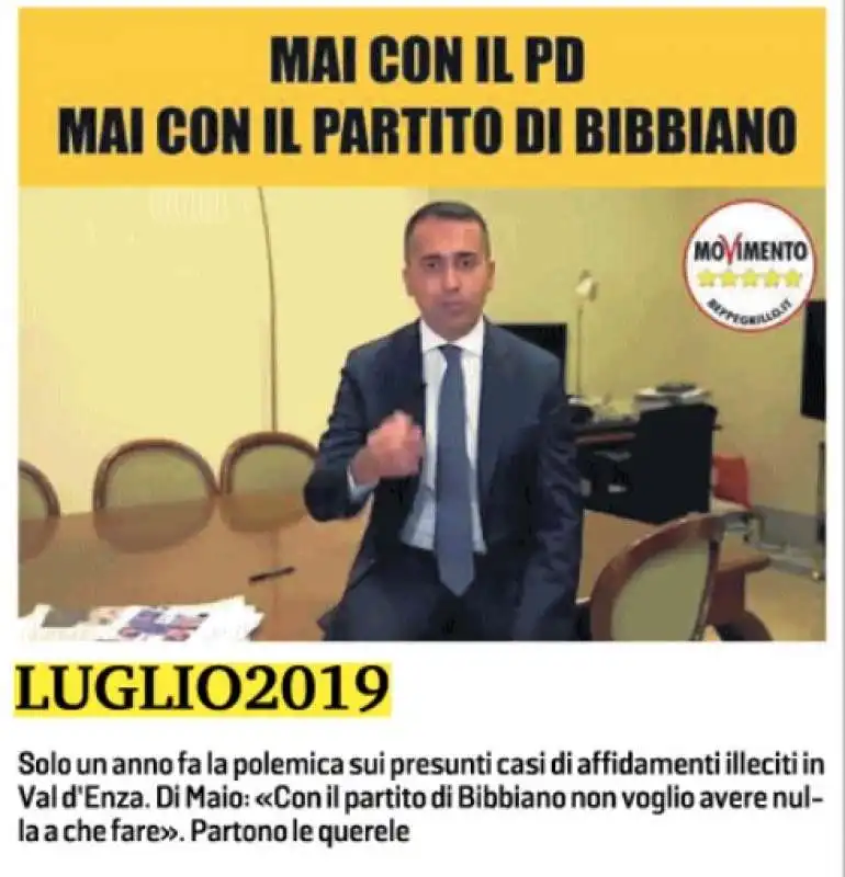 luglio 2019   di maio 'mai con il partito di bibbiano'