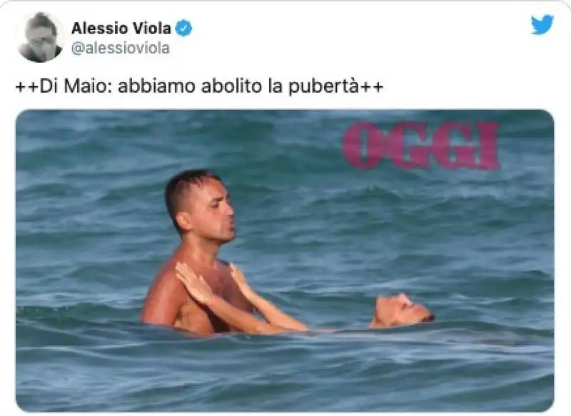 tweet su di maio al mare con virginia saba 2