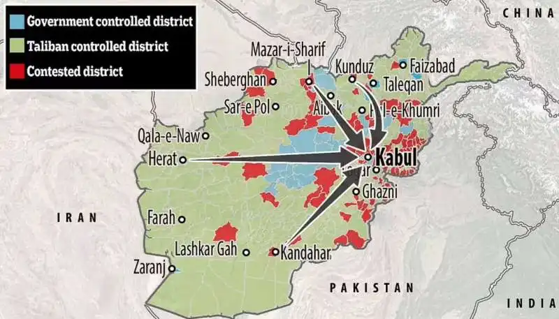 avanzata dei talebani verso kabul 