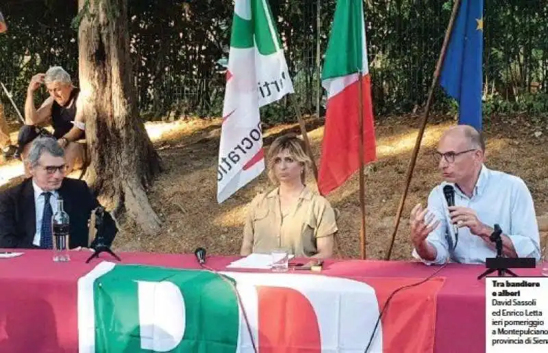 DAVID SASSOLI EVA GIOVANNINI ENRICO LETTA A MONTEPULCIANO 