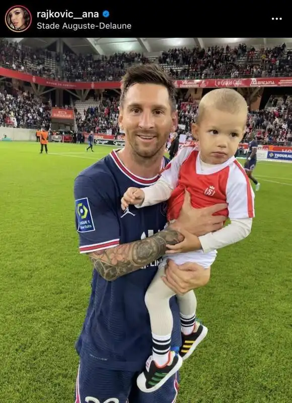 foto messi e la figlia del portiere del reims 