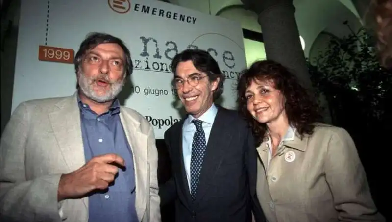 gino strada con massimo e milly moratti 