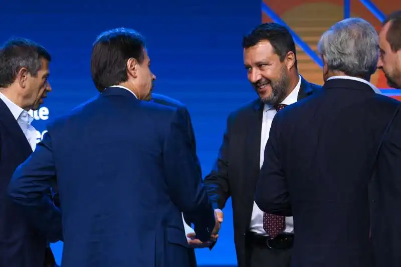 giuseppe conte matteo salvini   meeting rimini