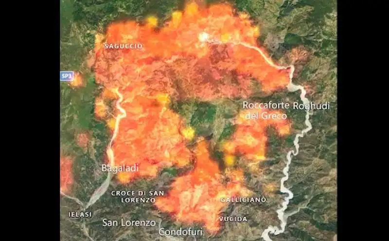 incendi sull aspromonte dal satellite 