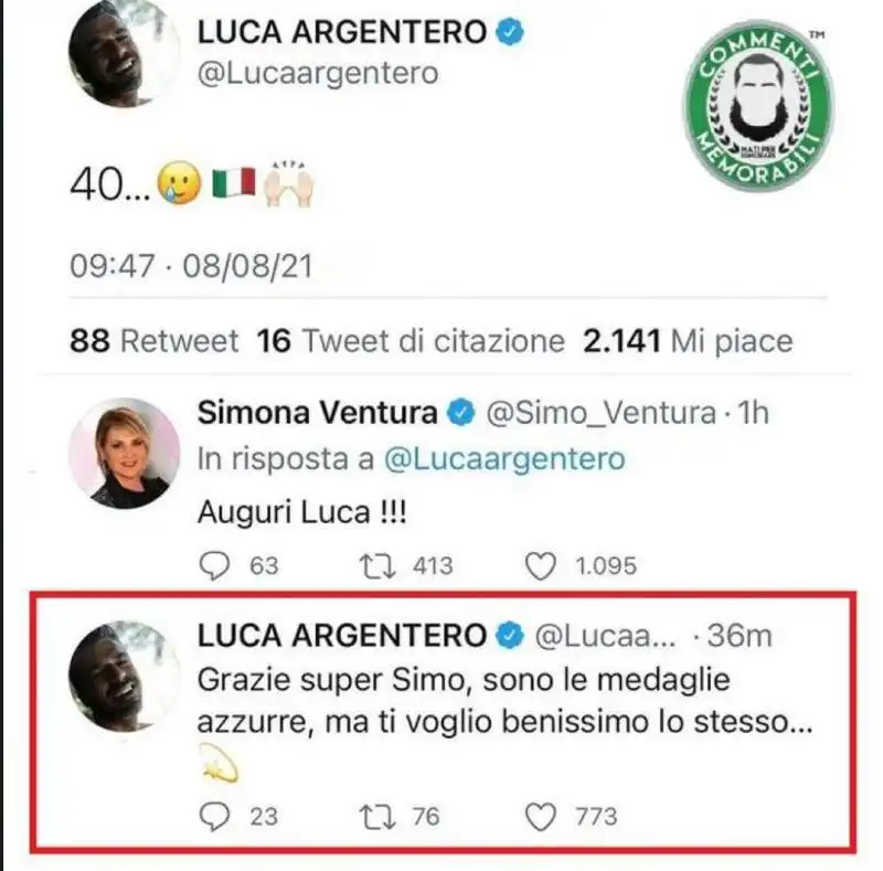 la gaffe degli auguri di simona ventura a luca argentero 