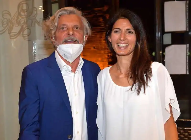 massimo ferrero  virginia raggi  foto di bacco