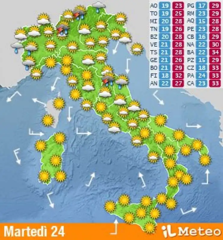 Meteo martedi