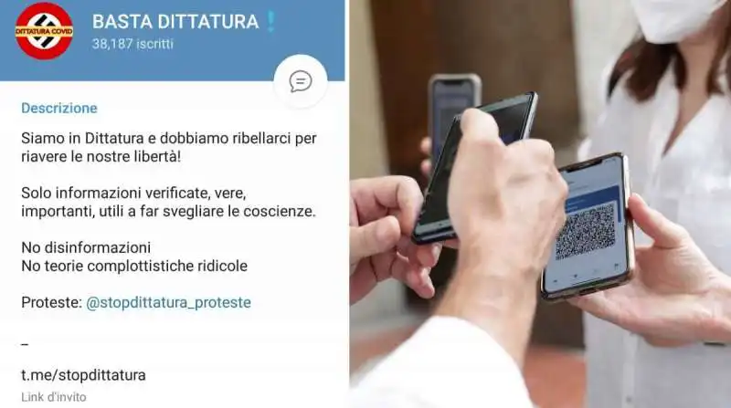 minacce e insulti su basta dittatura telegram 