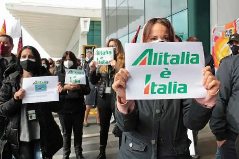 PROTESTE DEI LAVORATORI DI ALITALIA