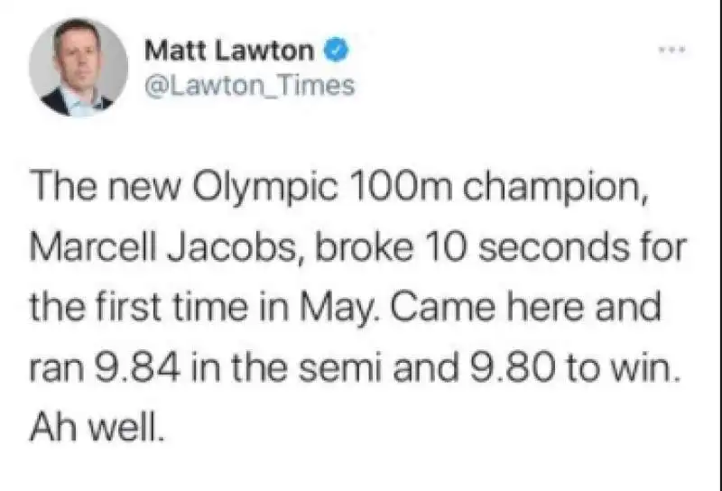 TWEET DI MATT LAWTON