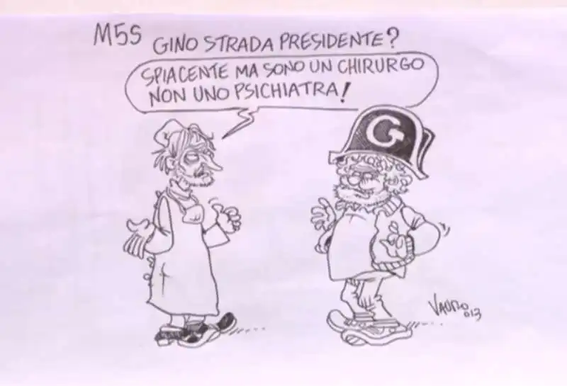  vignetta di vauro su gino strada